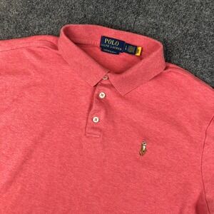Polo Ralph Lauren Custom Slim Fit Coral Pink Short Sleeve Polo Shirt Mens L